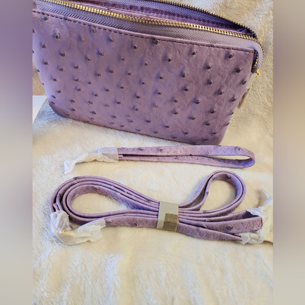Purple Spotted Crossbody Handbag